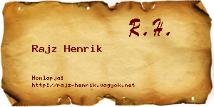 Rajz Henrik névjegykártya